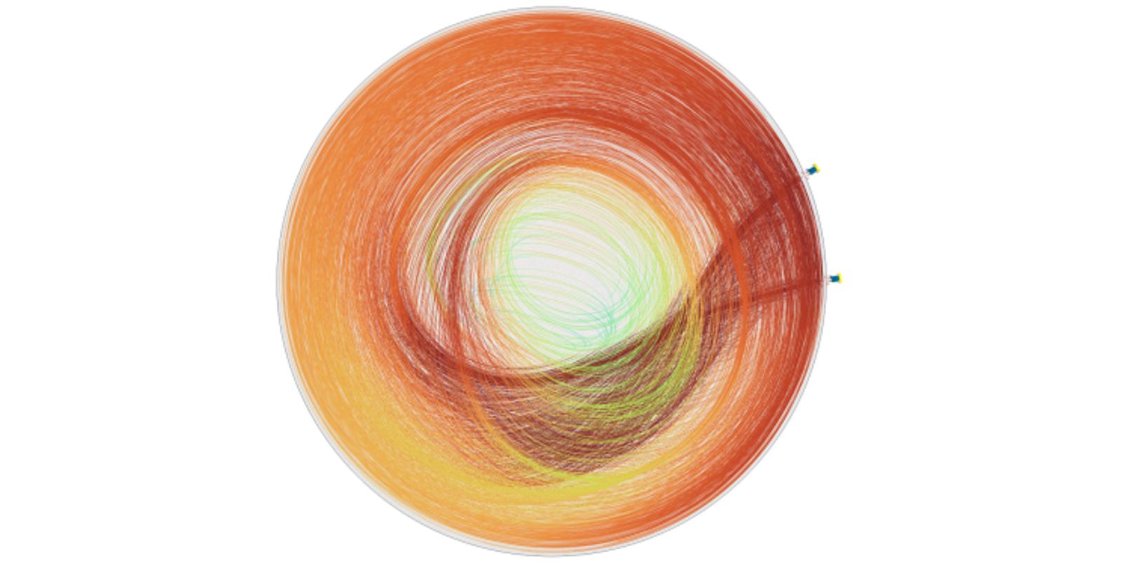 Milton Roy Mixing CFD simulation for large storage tank with two side-entry mixers on the right
