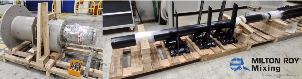 ndustrial Agitator ready to ship after refurbishment by the Milton Roy Mixing teams – Ready to ship