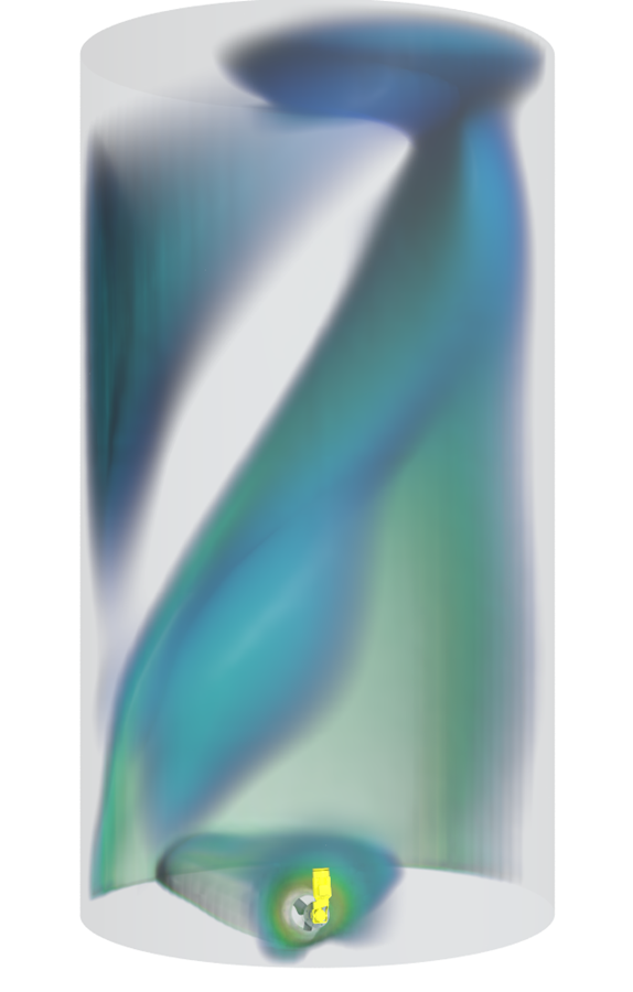CFD (Computational Fluid Dynamics) simulation of a side enty mixer - SRMix