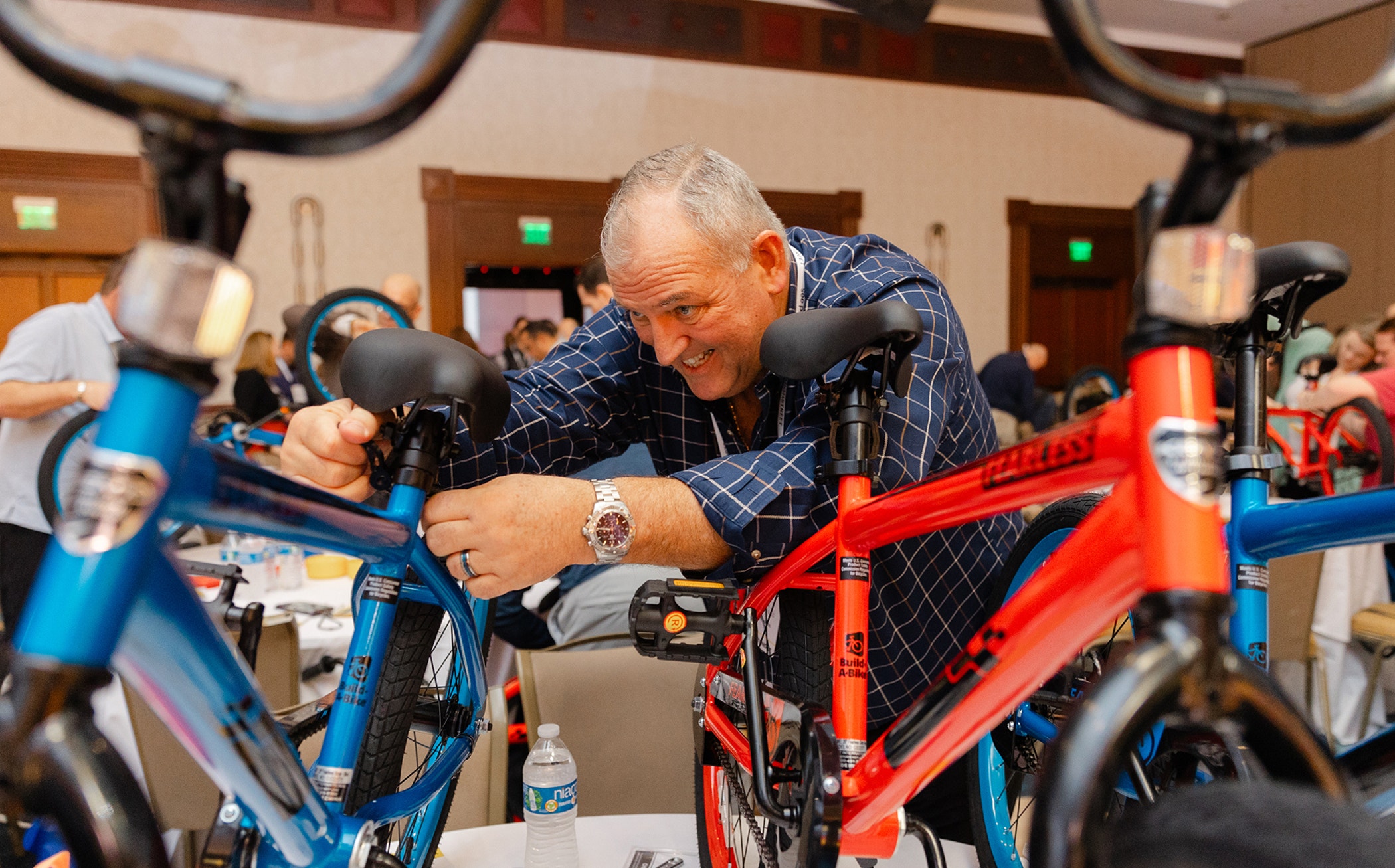 Youth community concept with guys and girls standing outside.