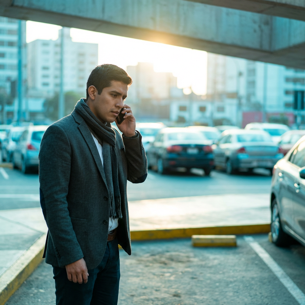 Persona asegurada con seguro vehicular todo riesgo llamando para reportar un siniestro