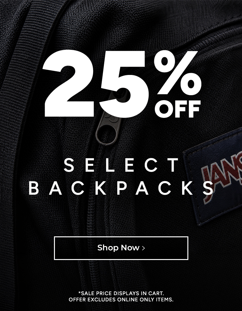 25% off backpacks sale