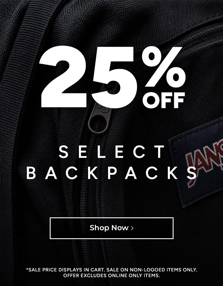 25% off backpacks sale