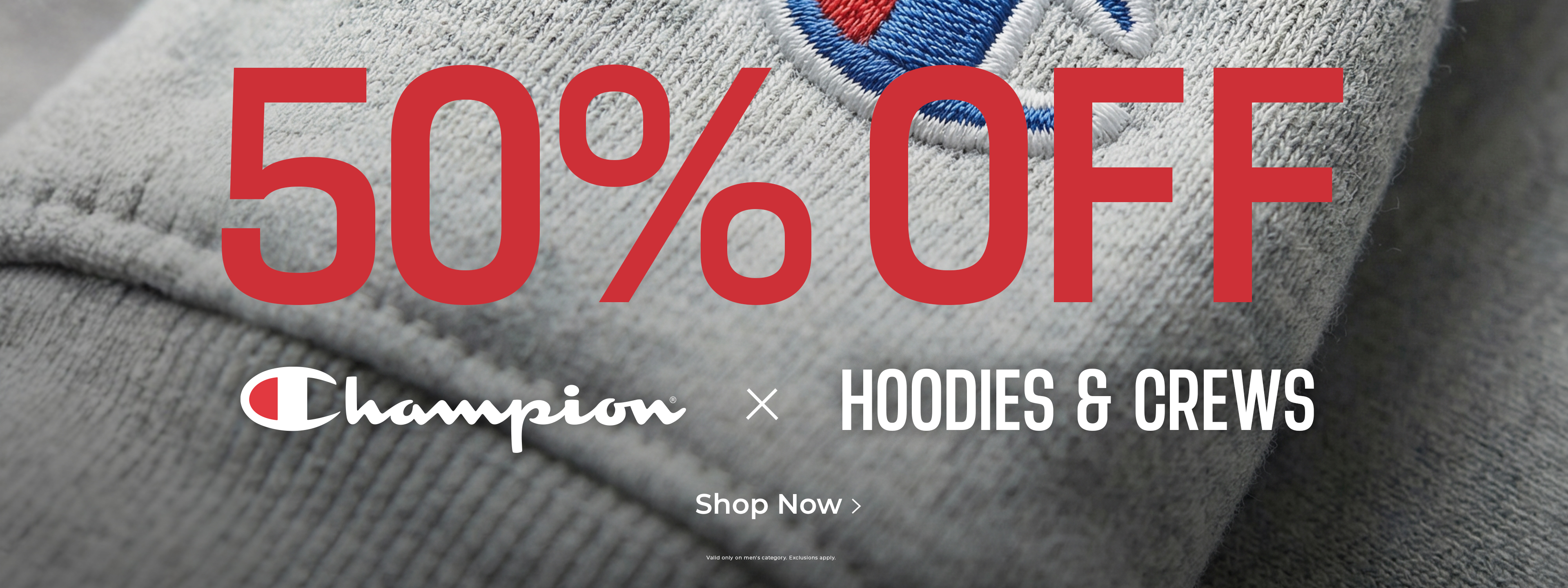 Champion Sale 50% off hoodies and crews