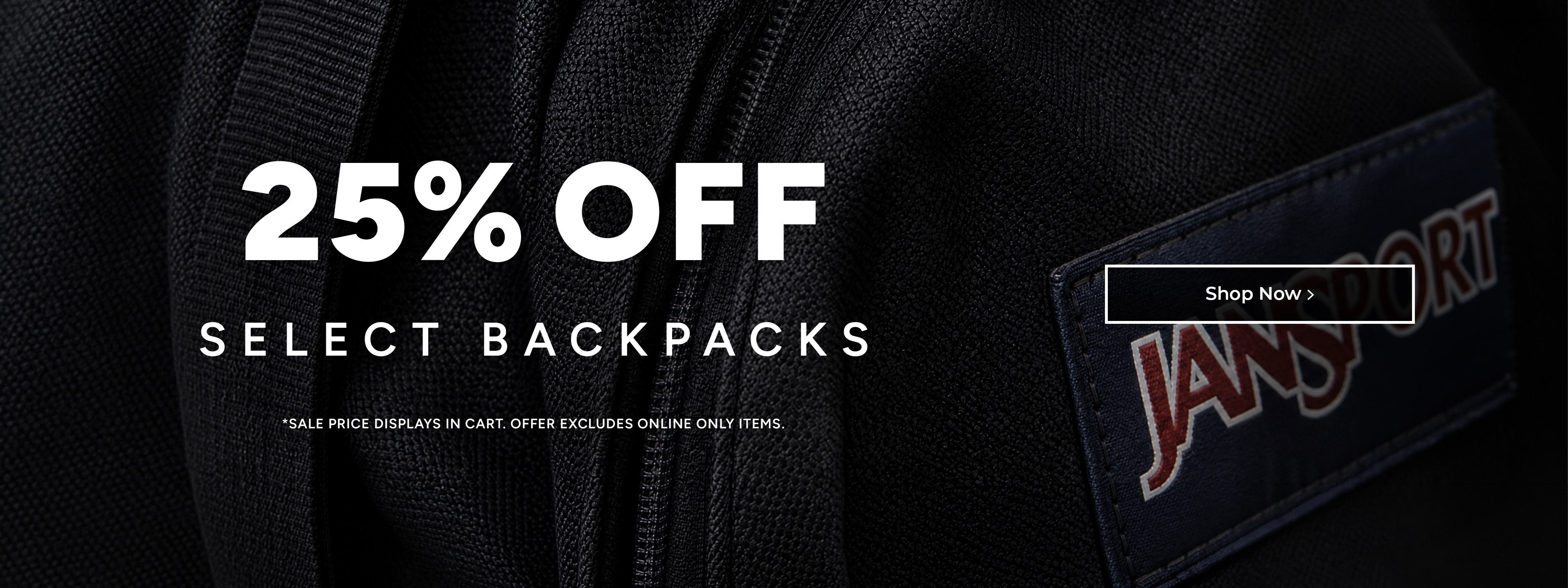 25% off backpacks sale