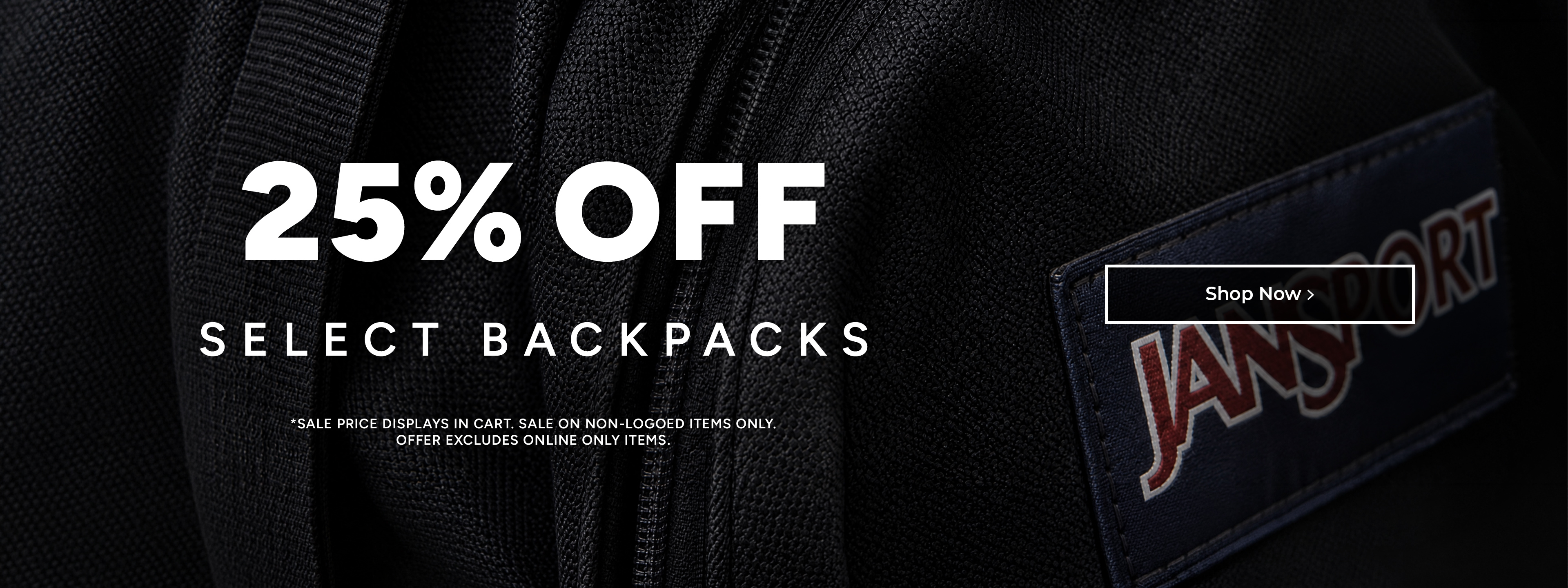 25% off backpacks sale