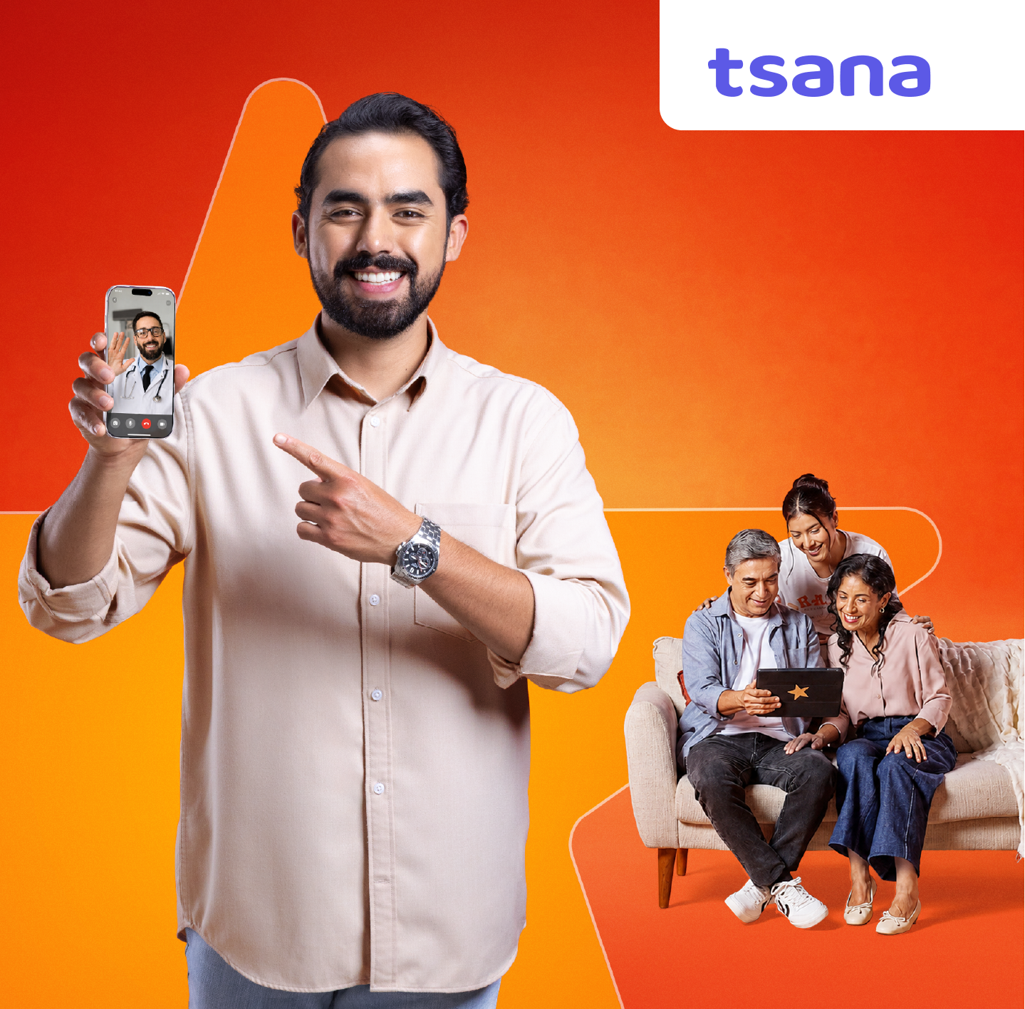 6 meses de teleconsultas médicas gratuitas para ti y hasta 3 personas más con Tsana