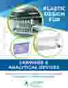 plastic labware design white paper cover containing a clear plastic tube, a clear purple plastic manifold, and a diagnostic device in green circles on a blue and white background