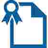 certificate icon blue