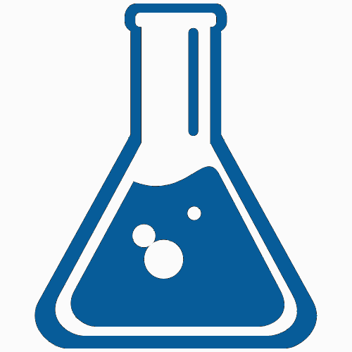 blue chemical flask icon