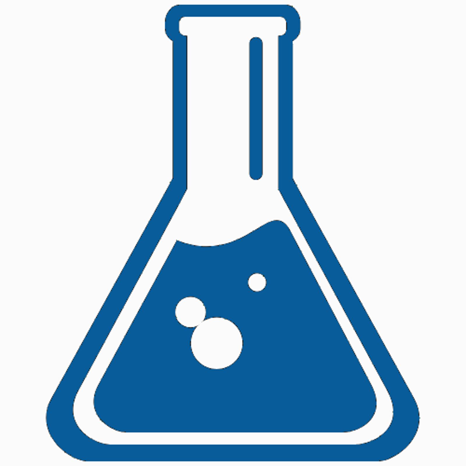 blue chemical flask icon