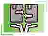 Illustration of two hands holding up two boxes with arrows pointing between them, symbolizing exchange or transfer, on a green gradient background with corner accents.