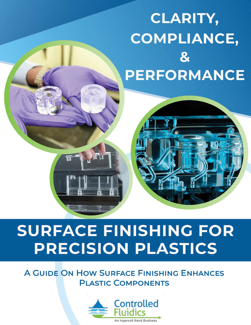 The book cover for "Clarity, Compliance, and Precision Finishing for Precision Plastics," highlighting its technical focus.