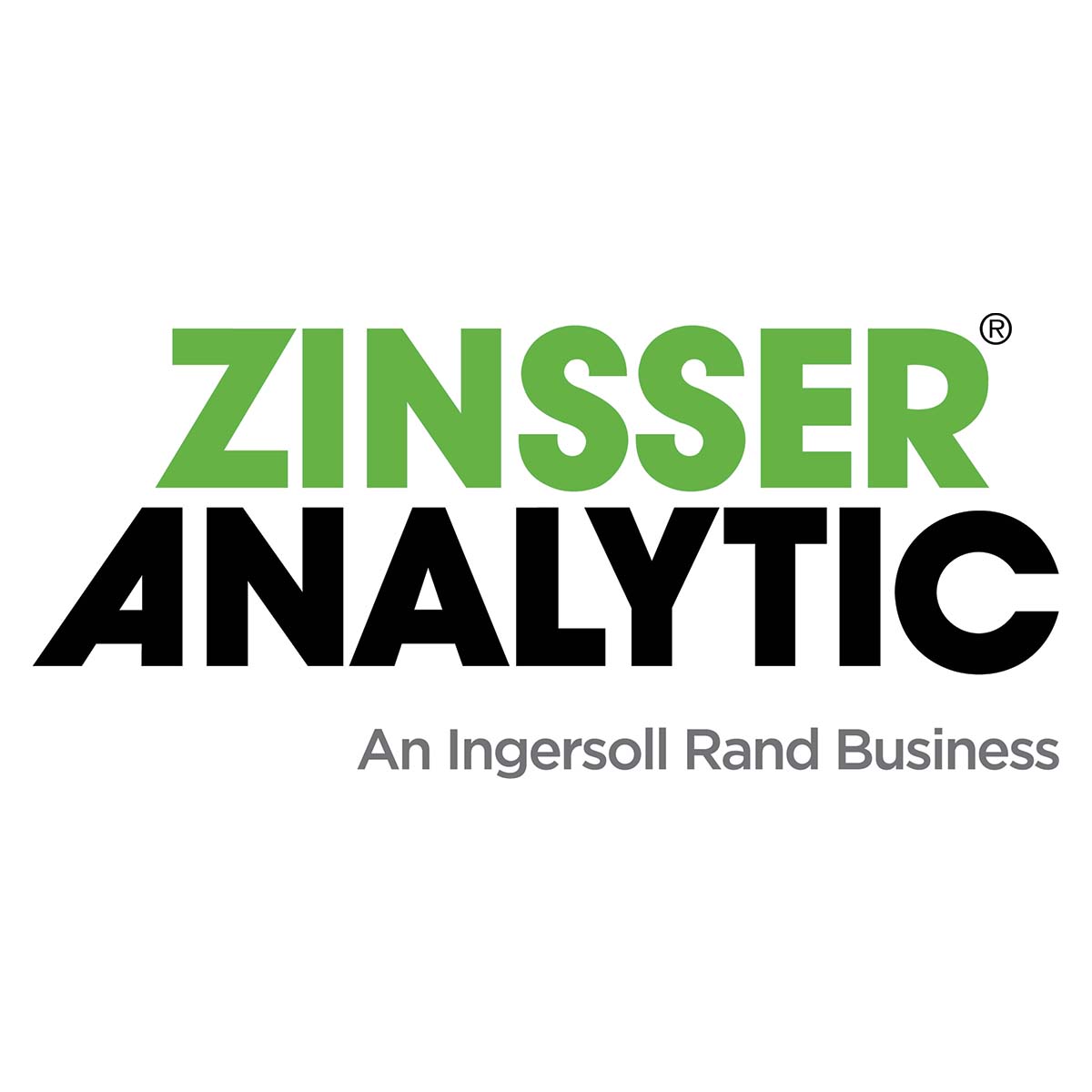 zinsser analytic logo with black and green text on a white background 