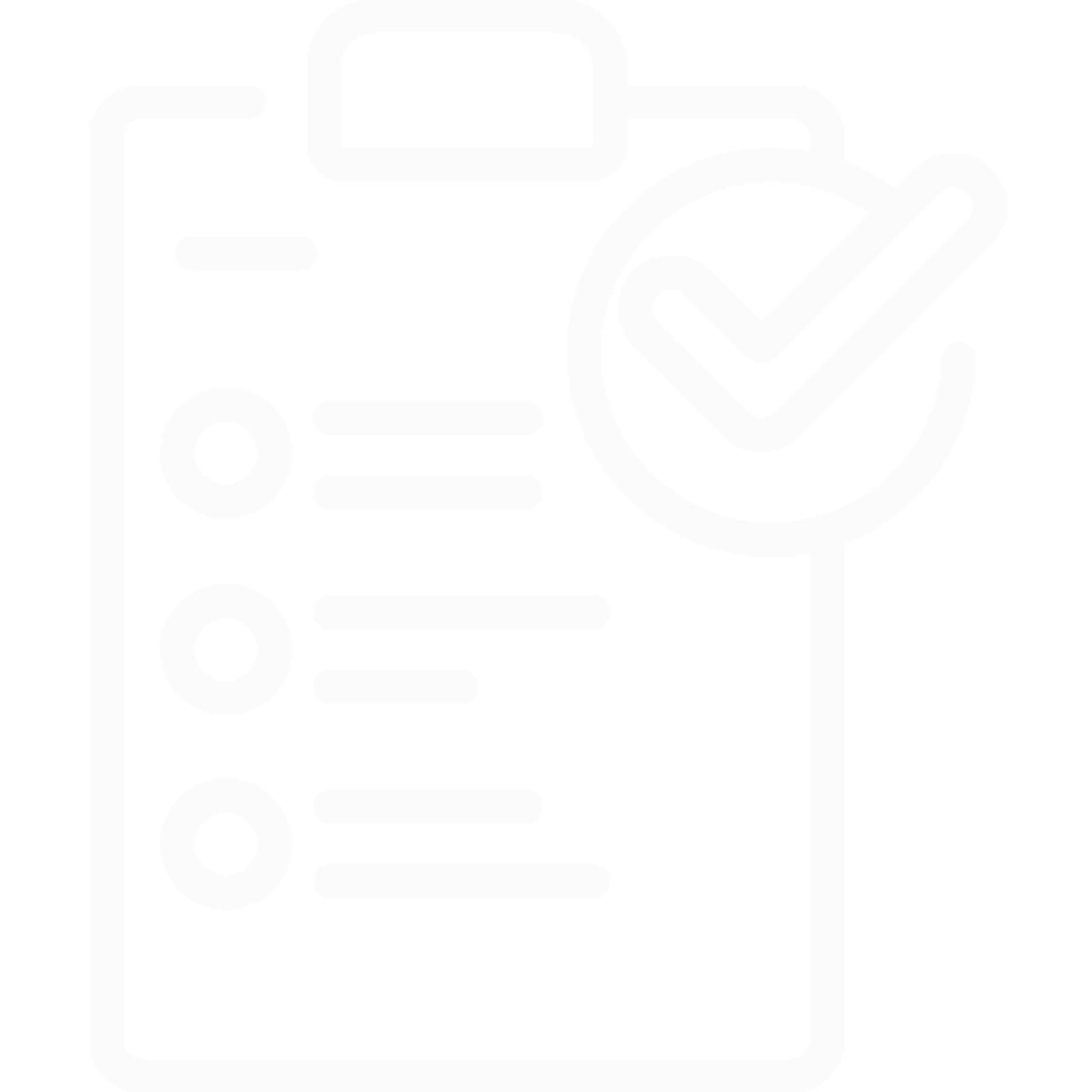white outline of project clipboard