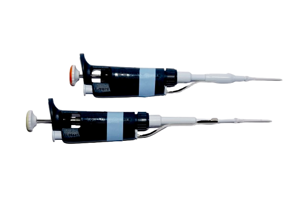 auto-pipettors with black and blue plastic