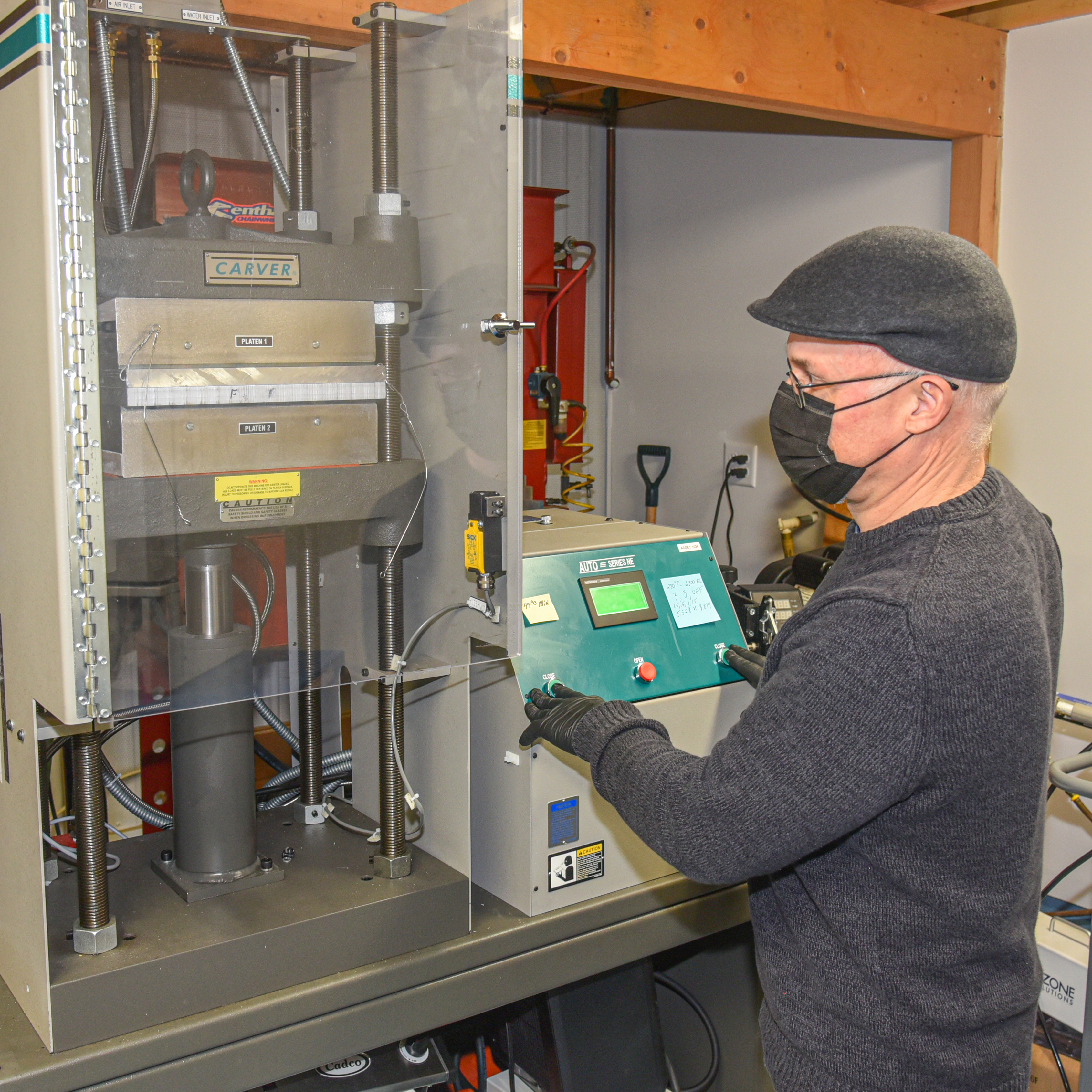 Man working CNC machine