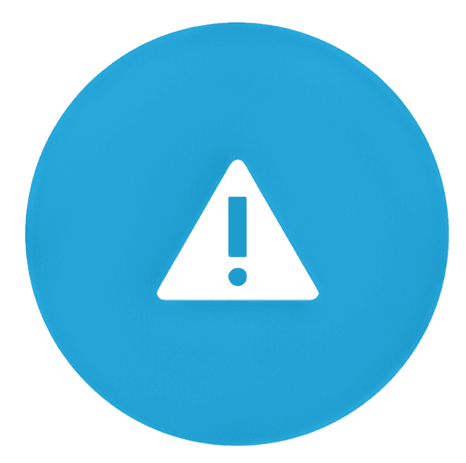 Exclamation mark light blue
