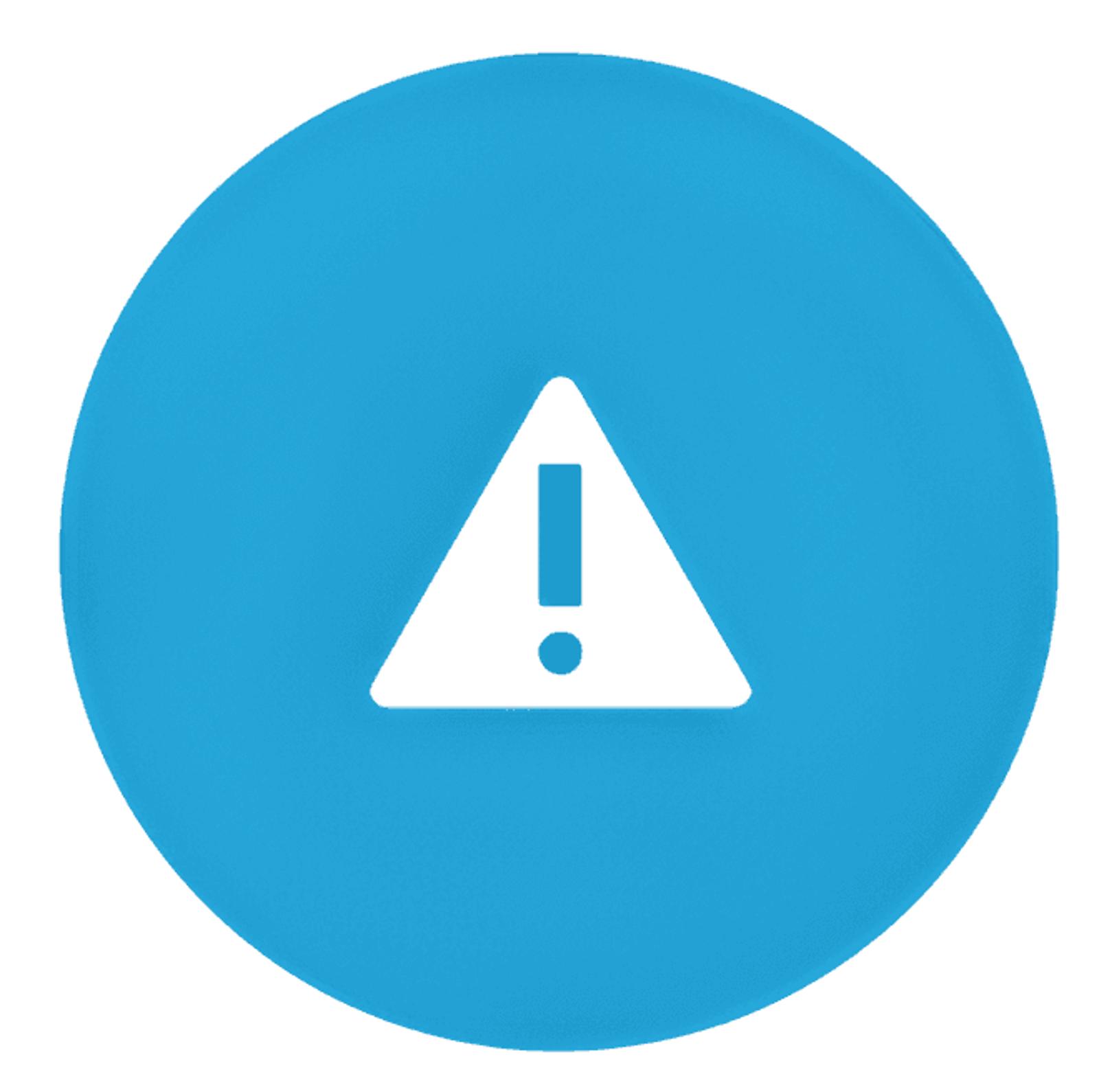 Exclamation mark light blue