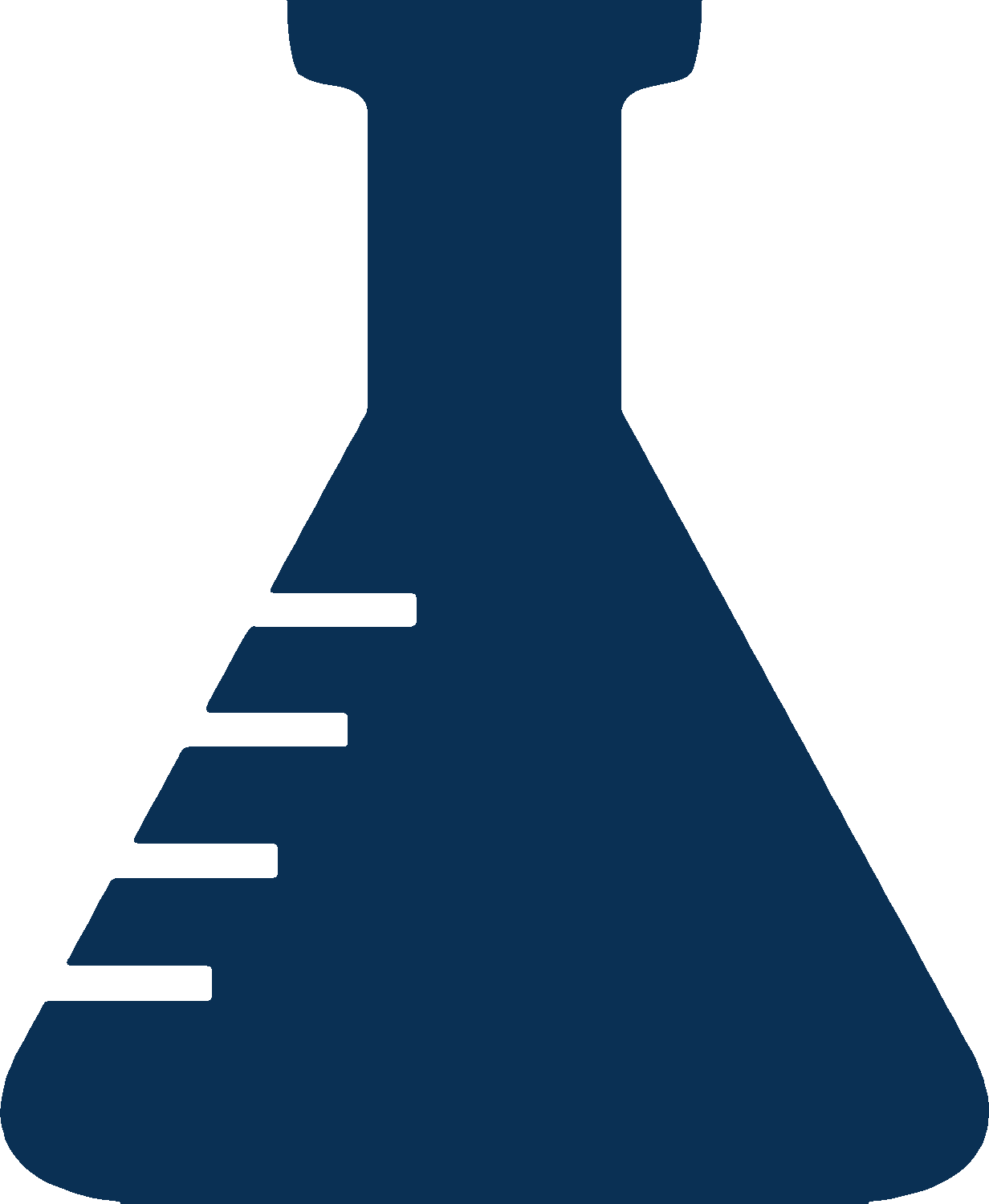 blue chemical flask icon