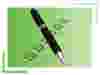 A black pen rests on a green gradient background, appearing to draw checkmarks in a row of empty checkboxes.