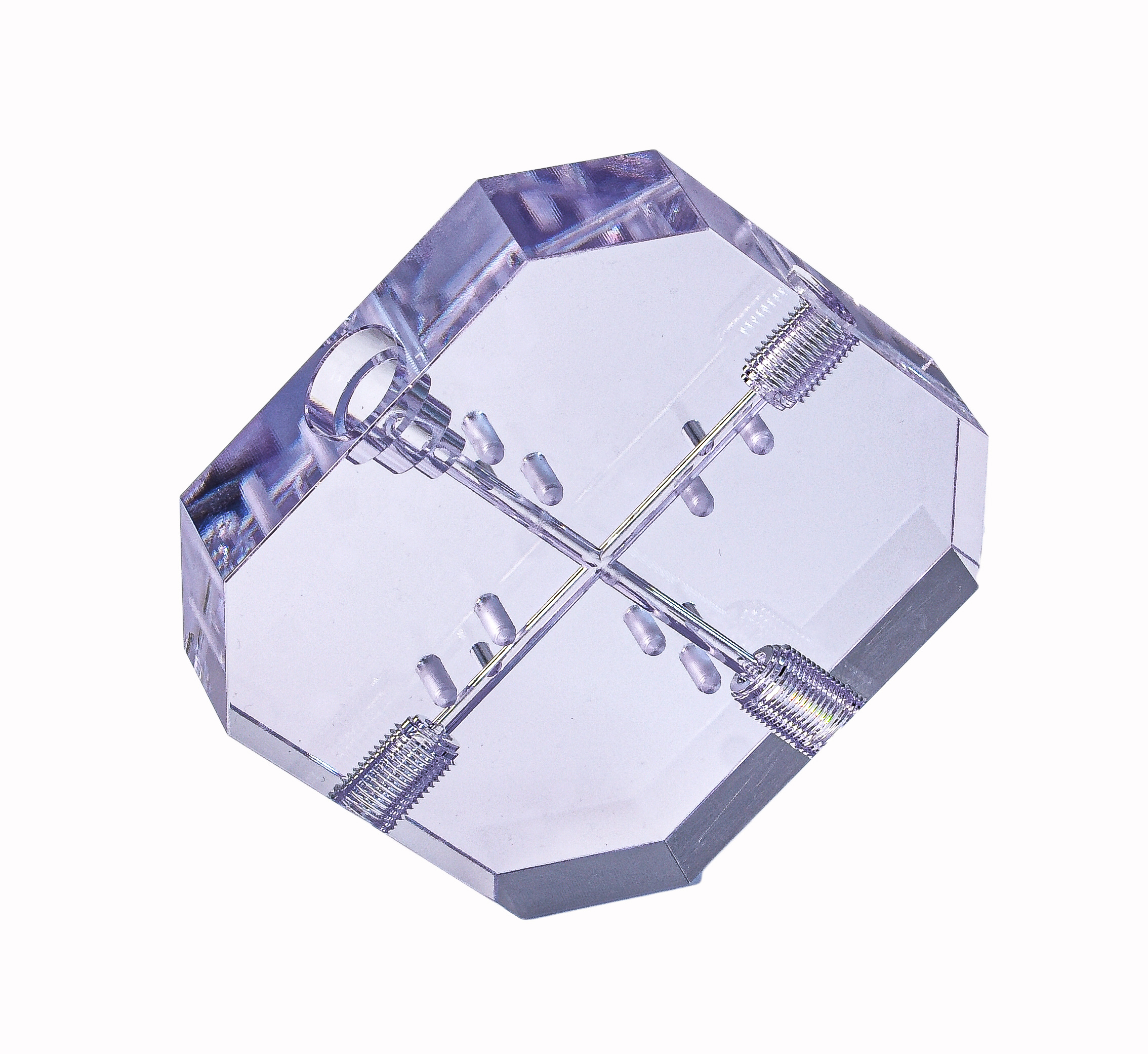 vapor polished polycarbonate machined component - single manifold.jpg