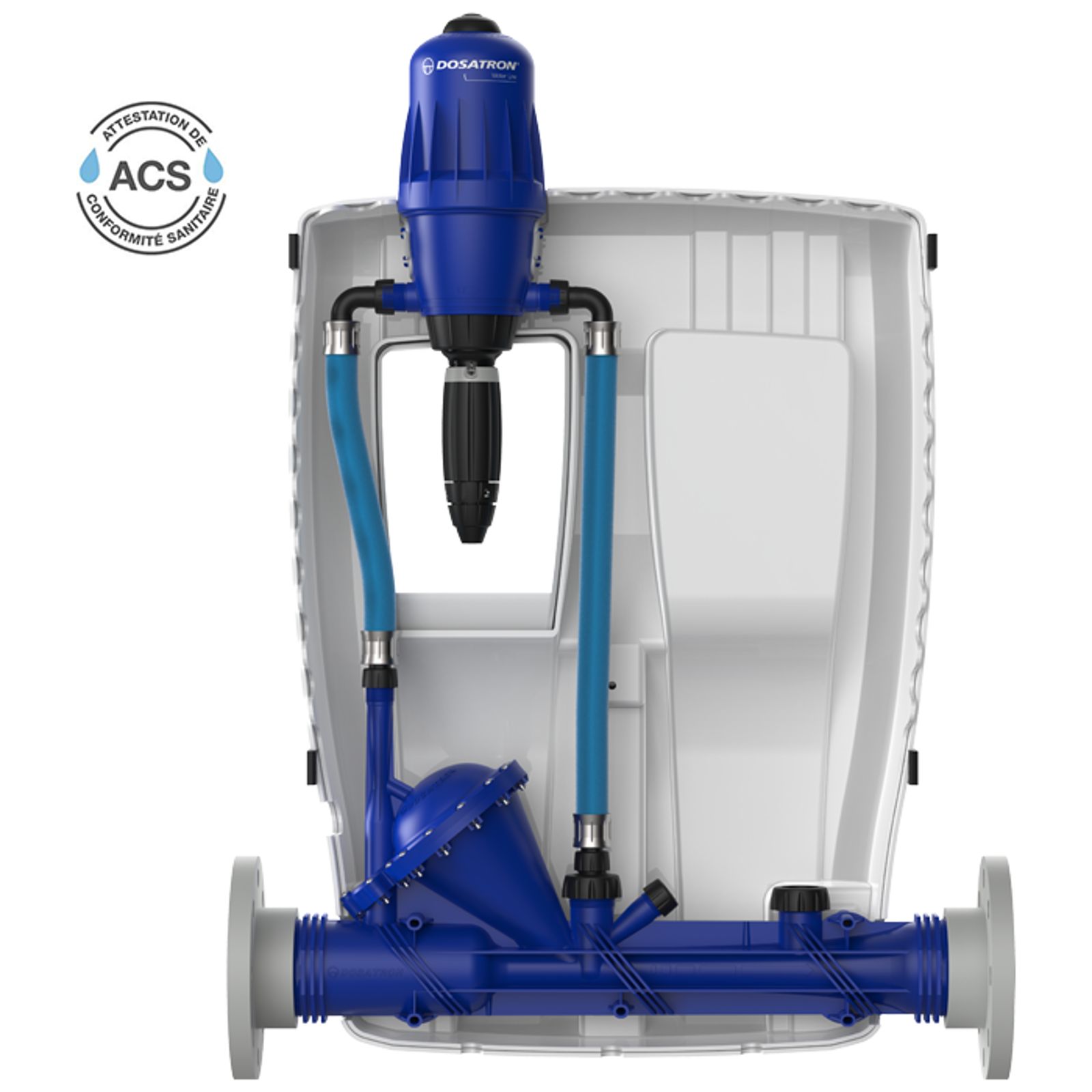 Dosatron certified chlorine dosing pump - D30WL5000N model - operating priniciple