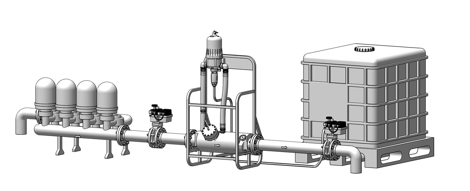 D90GL fertigation dosing pump installation