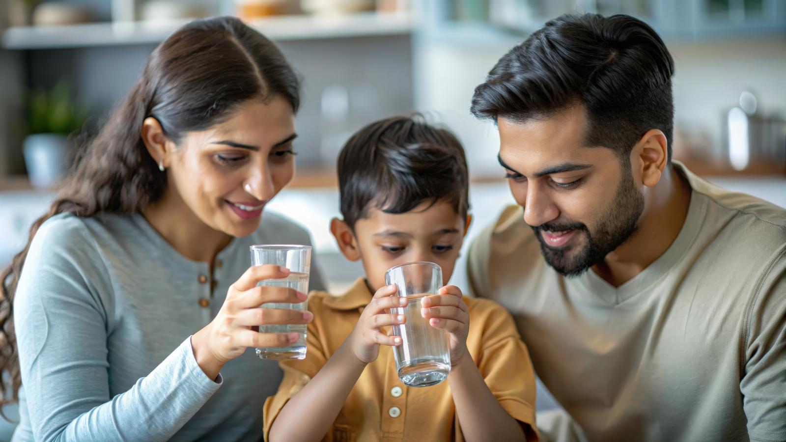 Family Drinking water