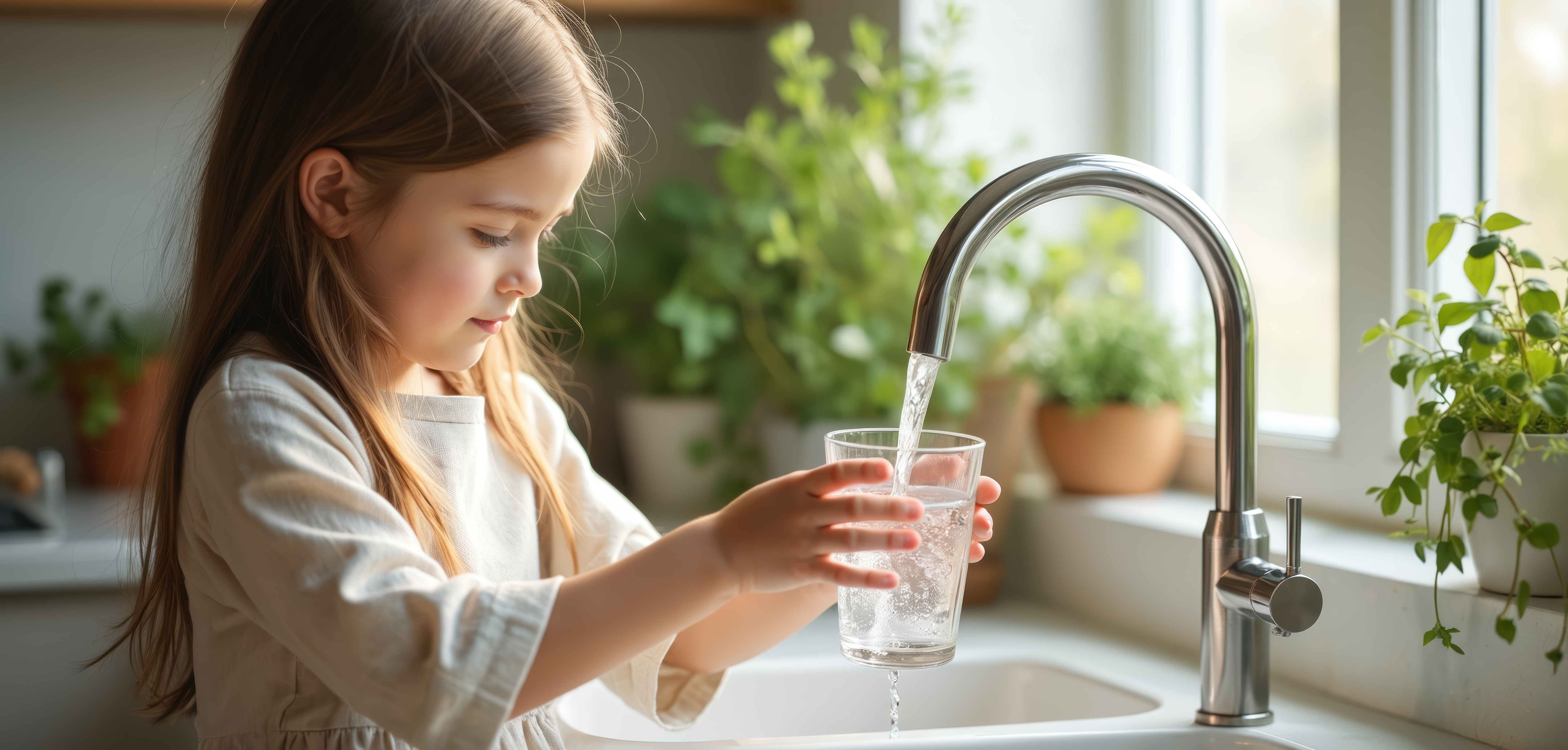 girl drinking water