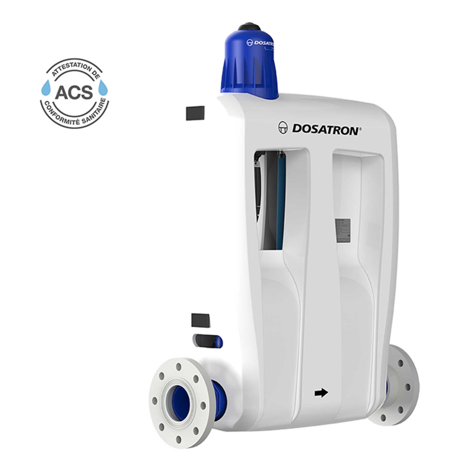 Dosatron certified chlorine dosing pump - D30WL5000N model 3/4 left