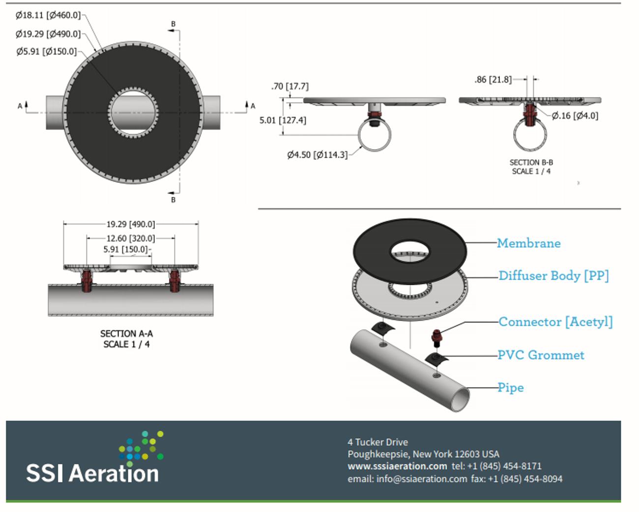 Restriction Diffuser Pipe Tube Diffusers | Variety Of Lengths, Diameters, & Membranes | SSI Aeration