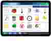 Pantalla del controlador MAXIMUS P-Series con íconos para las funciones avícolas.