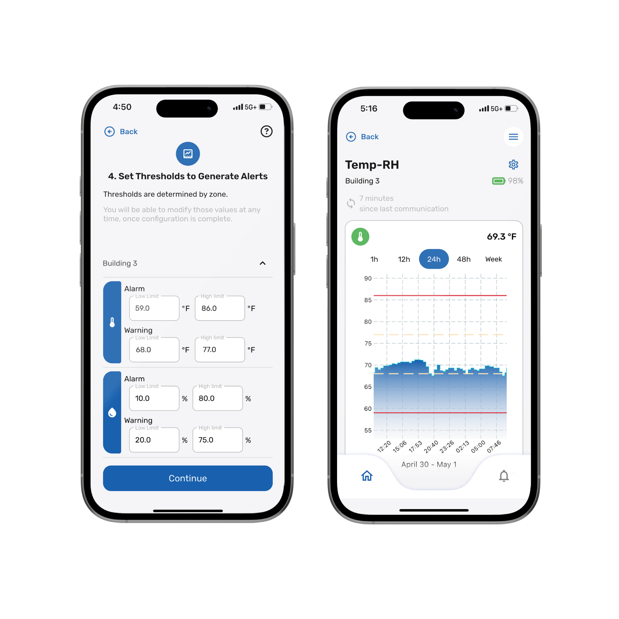 MAXIMUS View - Wireless temperature humidity sensor - Mobile Application view