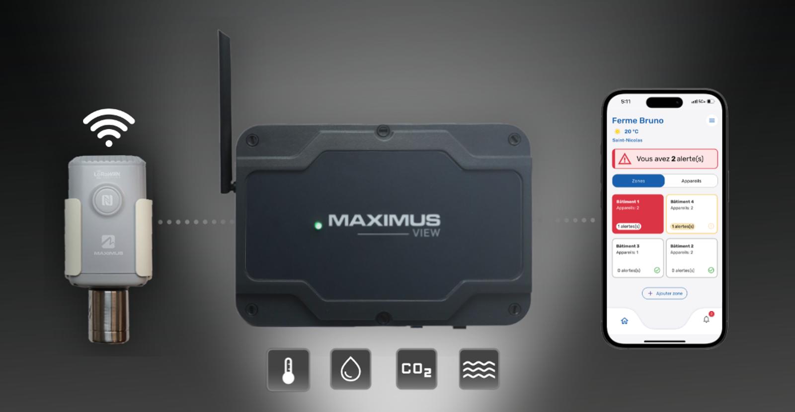 MAXIMUS View - Système de surveillance sans fil - Gateway
