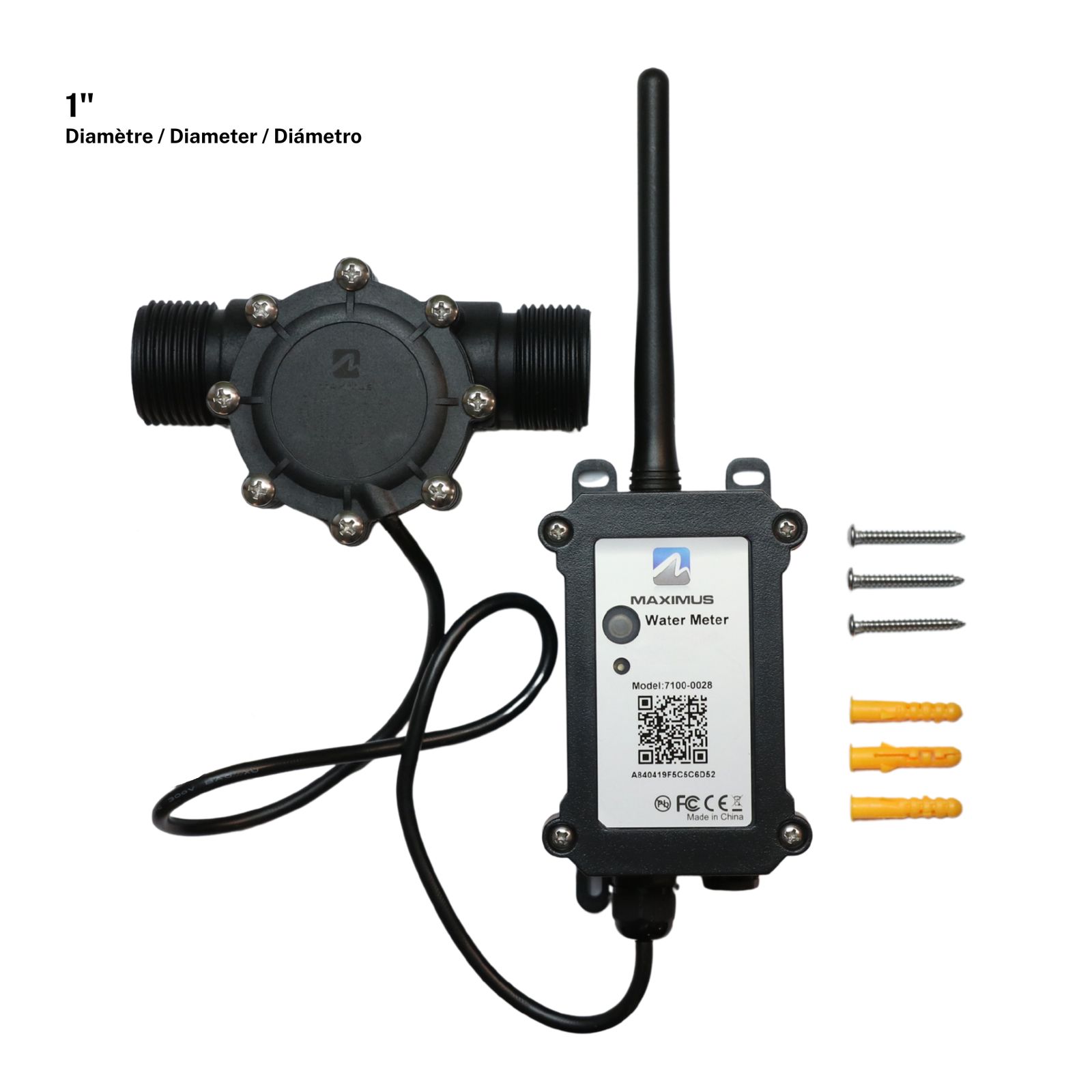 MAXIMUS View - Wireless water meter sensor 1 in with installation kit