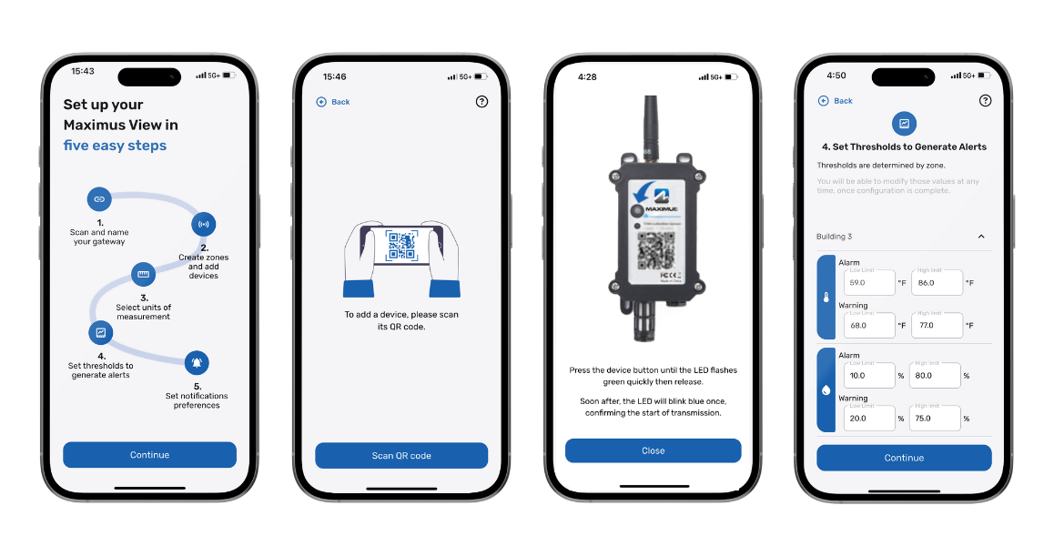 Smart Wireless Monitoring System - MAXIMUS View Mobile Application Set-Up