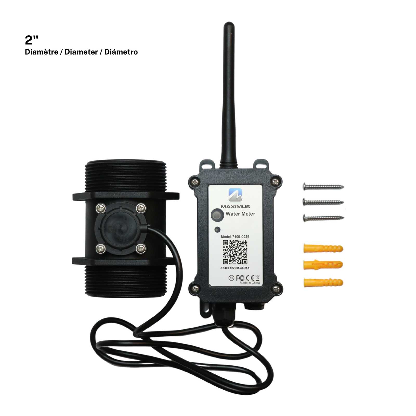MAXIMUS View - Wireless water meter sensor 2 po with installation kit