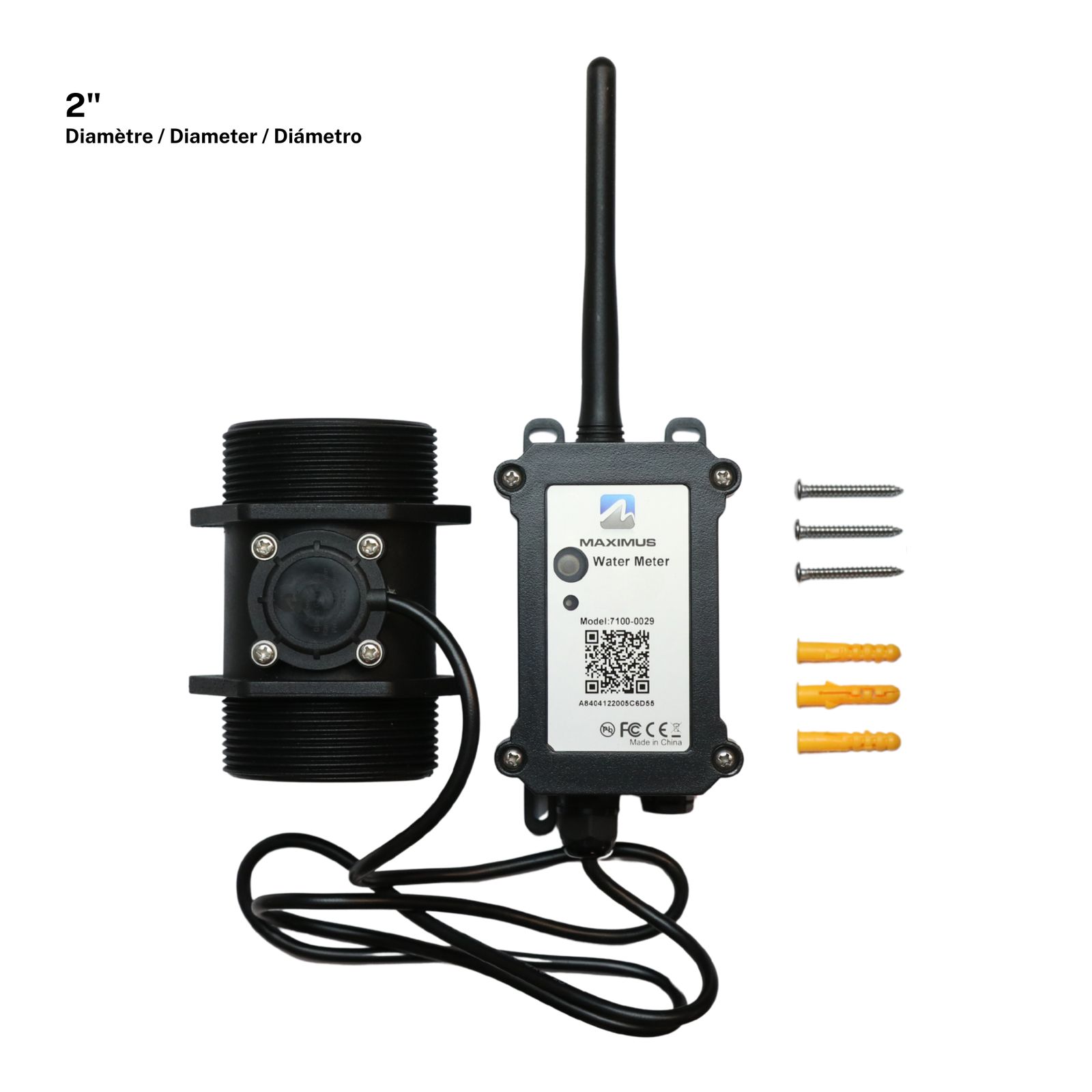 MAXIMUS View - Wireless water meter sensor 2 po with installation kit