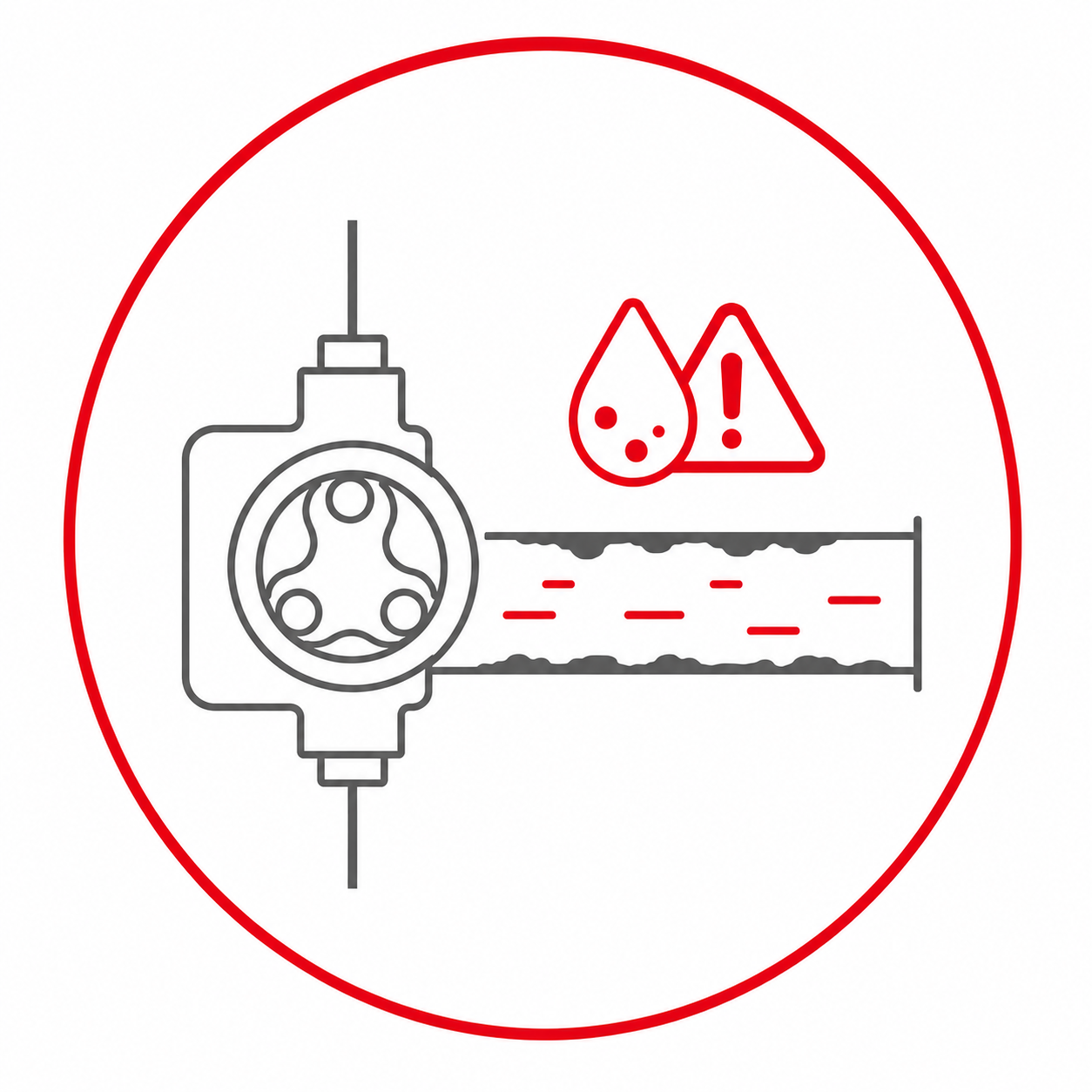wet inside of a pump icon
