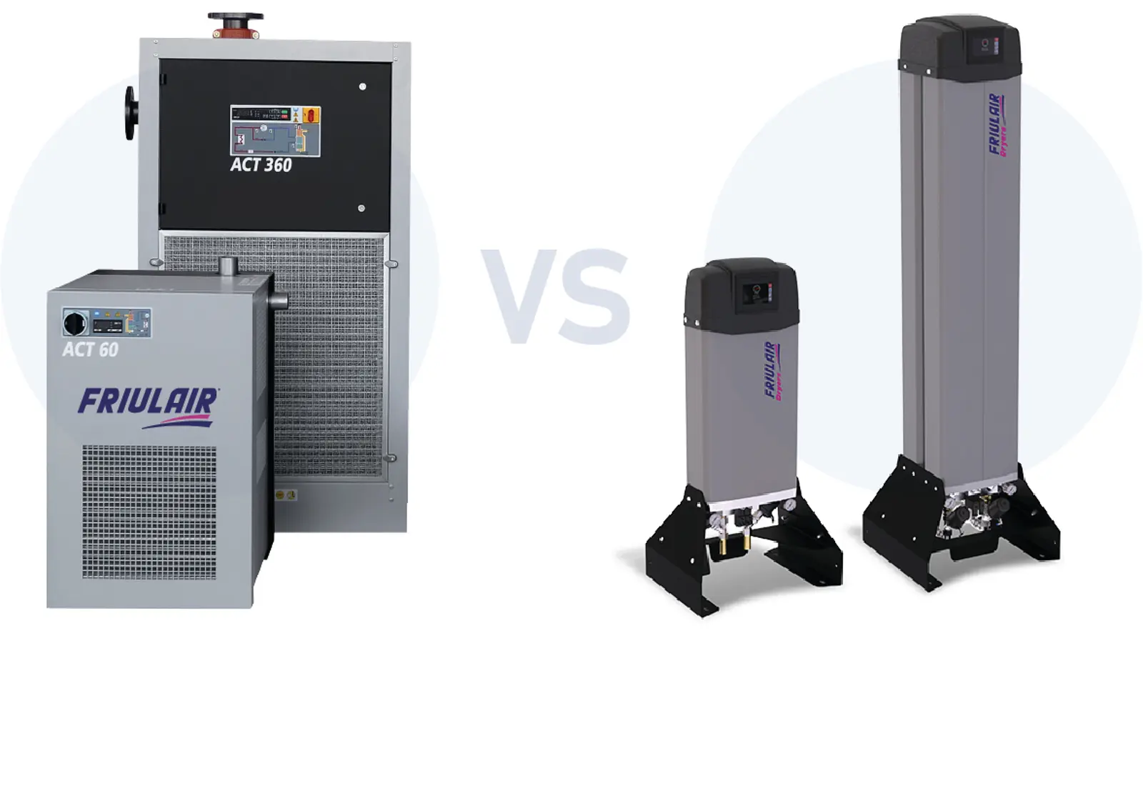 Comparison between refrigerated air dryers and adsorption air dryer systems highlighting design, performance and applications