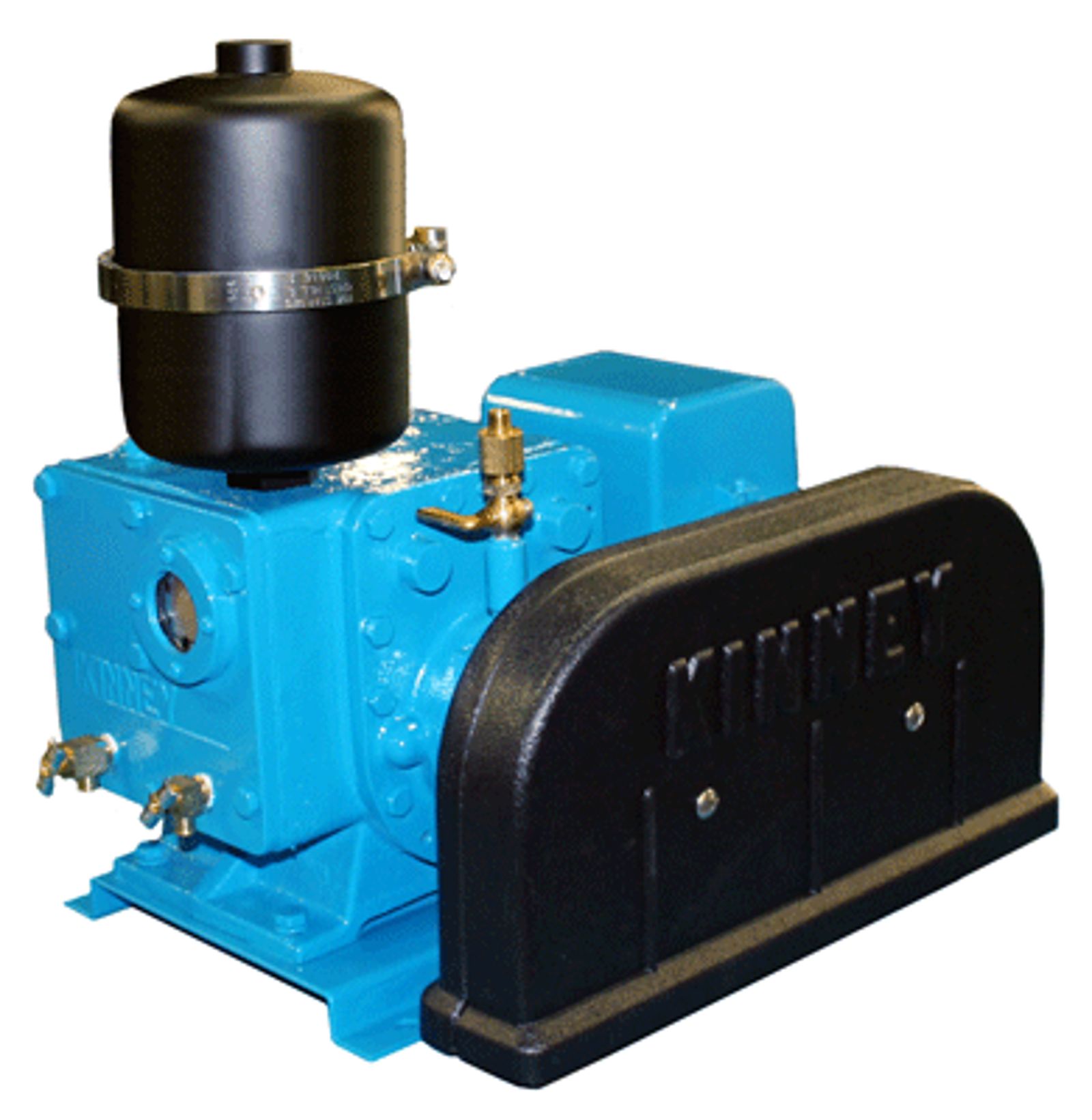Rotary Piston Vacuum Pumps and Systems, KC Series, by MD-Kinney. The Rotary Piston Pumps in the KC Series are air-cooled with standard adjustable gas ballast valves. There is no metal-to-metal contact between the pump piston and cylinder. MD-Kinney's rotary piston vacuum systems offer unequaled durability, even in dirty applications.
