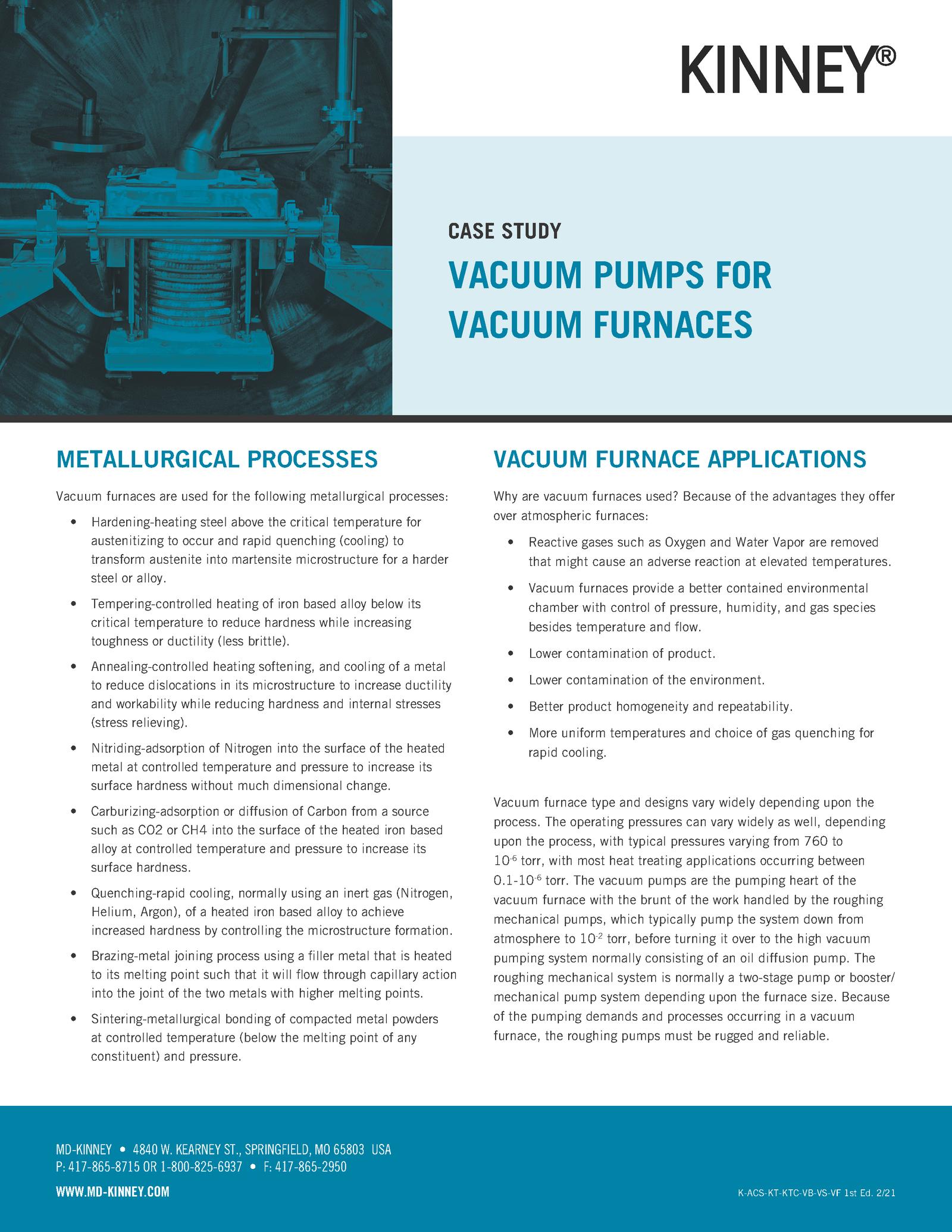 Vacuum pumps for vacuum furnaces case study cover