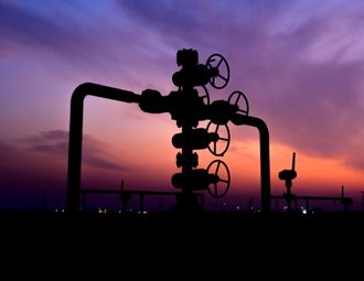 sunset outside oil and gas