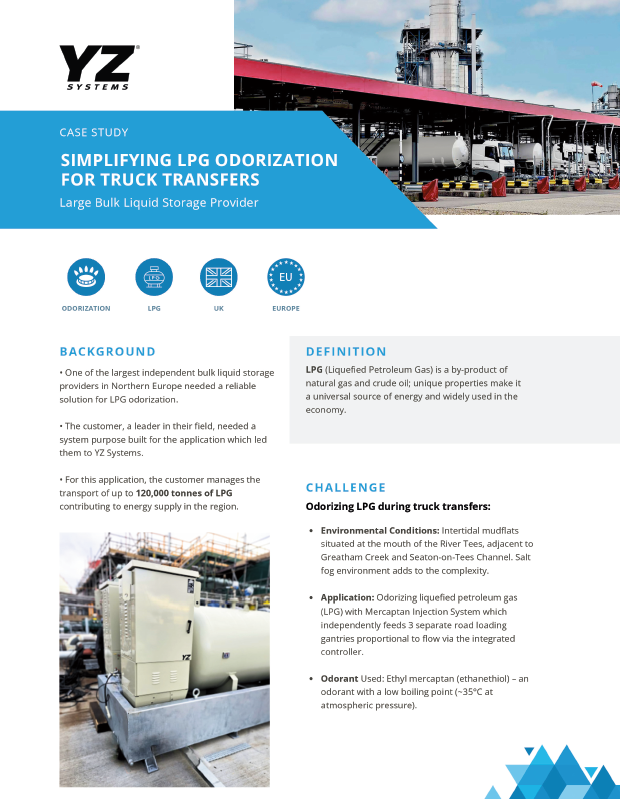 YZ Brochure - Simplifying LPG Odorization for truck transfers
