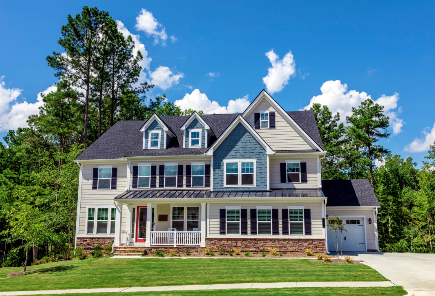 A beautiful house colonial American style in North Carolina