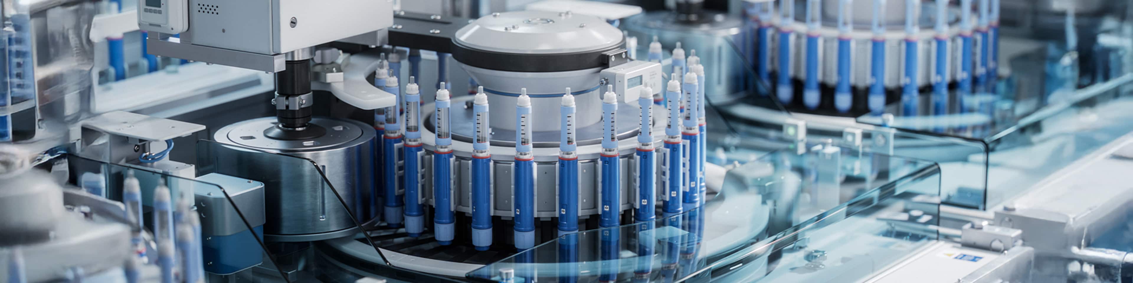 A photo showing GLP 1 peptide synthesis and drug substance production.
