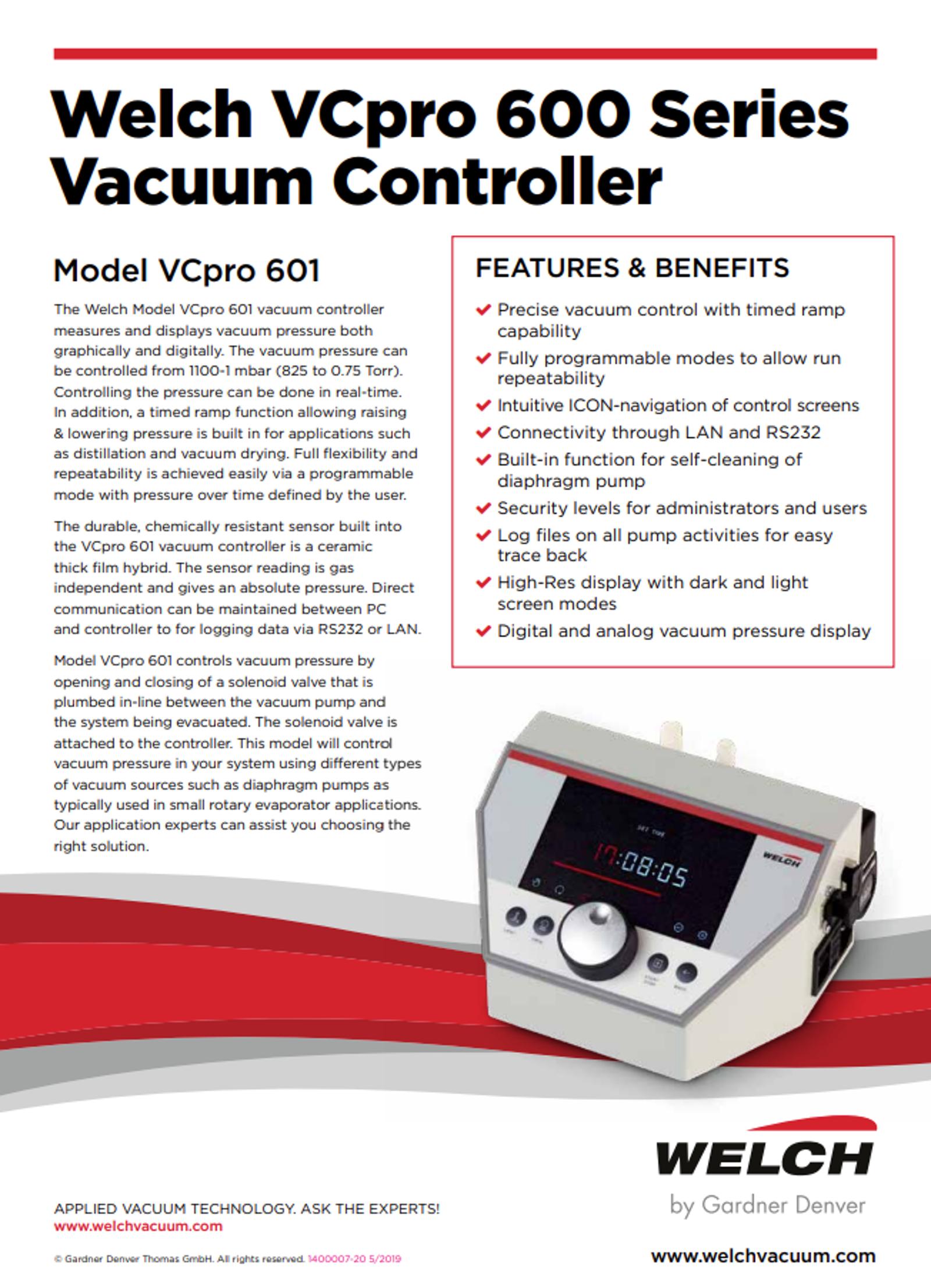 Welch VCpro 600 Series Vacuum Controller