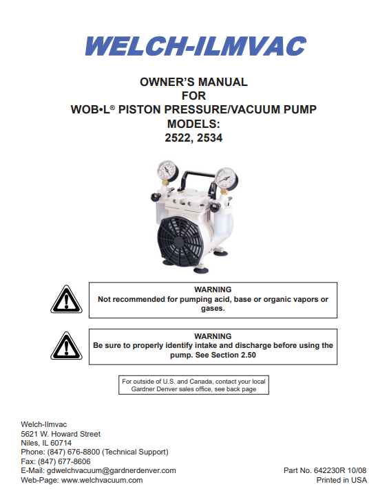 WOB-L Piston Pump Models 2522, 2534