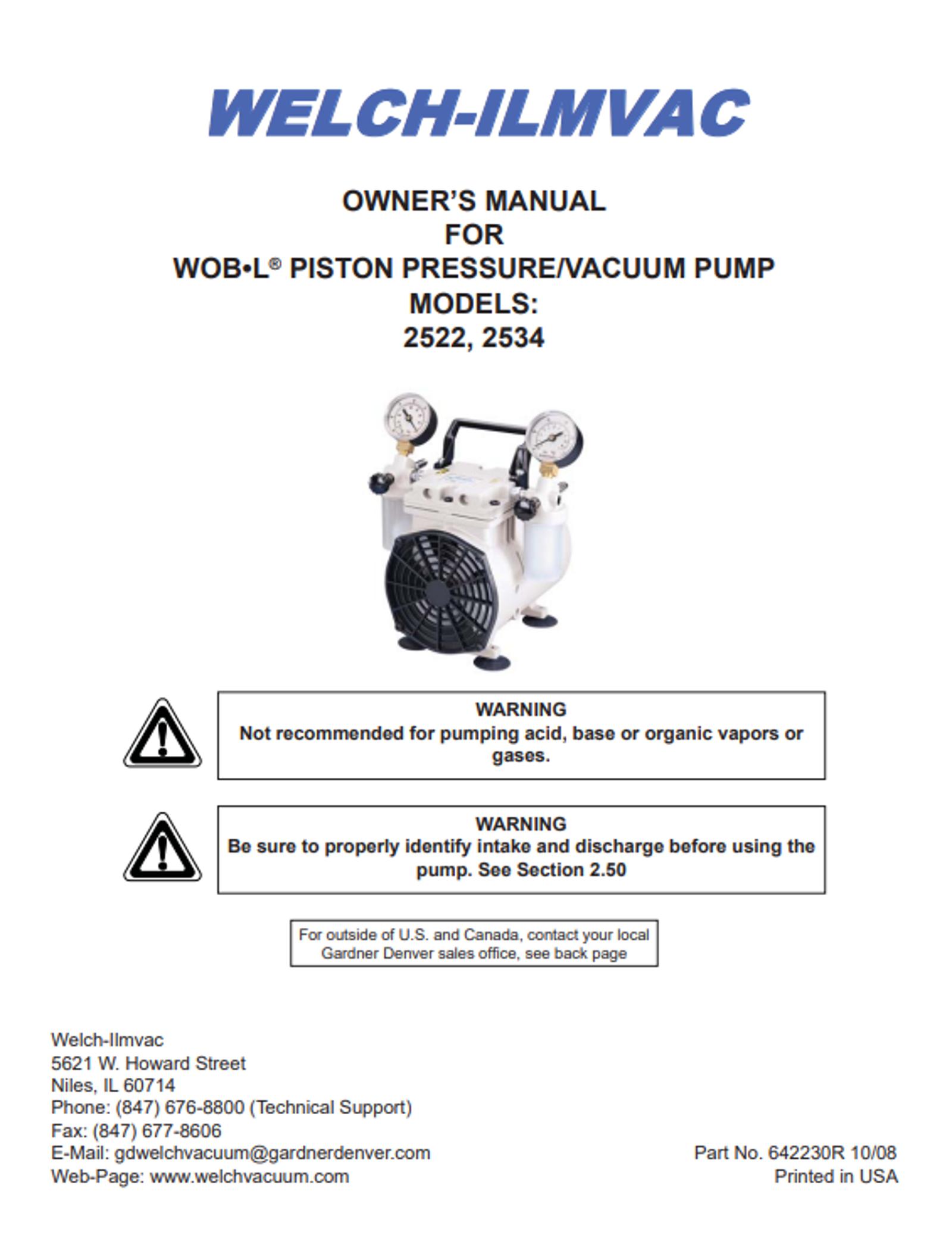 WOB-L Piston Pump Models 2522, 2534